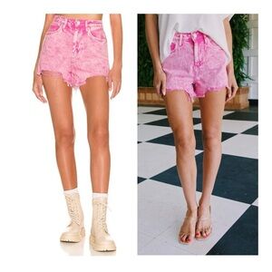 Blank NYC | Coastal Cowgirl Pink Acid Wash Denim High Rise Ribcage Short | 24